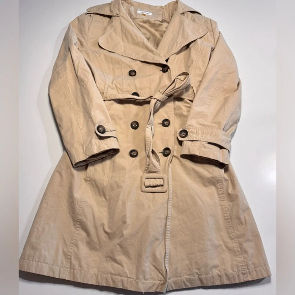 Calvin Klein Jackets & Blazers - Calvin Klein Trench Coat Womens LRG Khaki Belted Double Breasted Water Resistant